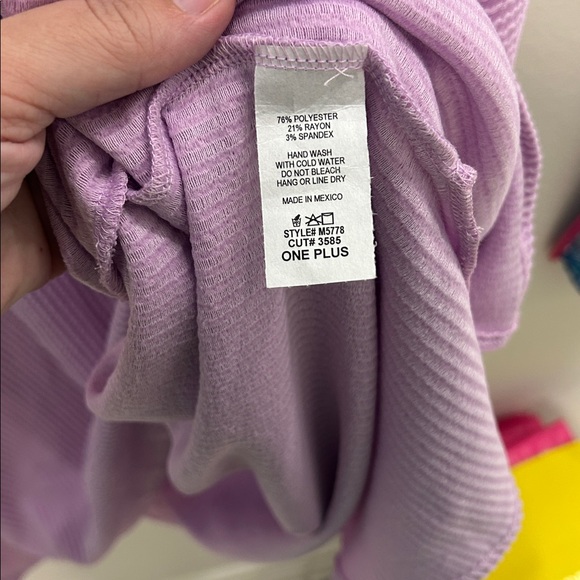 Purple Ribbed Knit Top - Picture 4 of 5